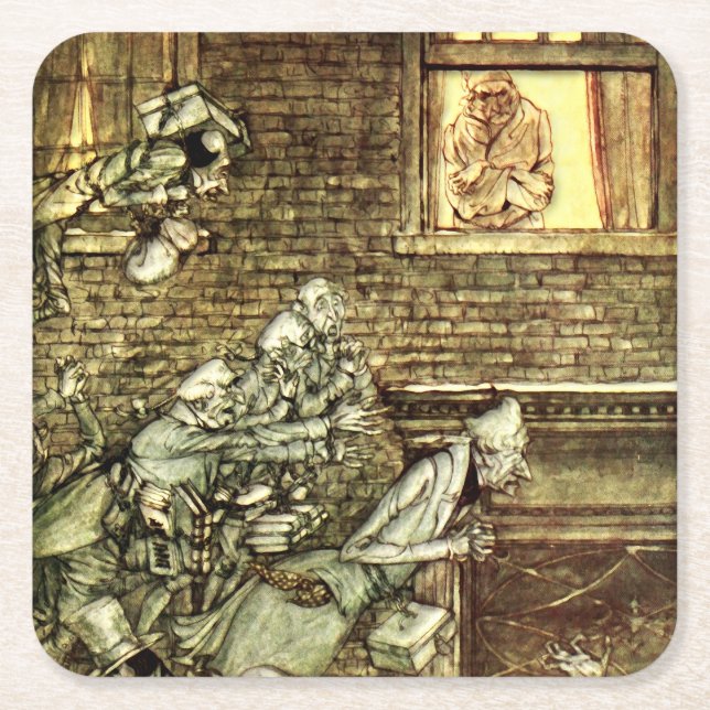 Dessous De Verre Carré Arthur Rackham - Un Carol de Noël - Fantômes (Devant)