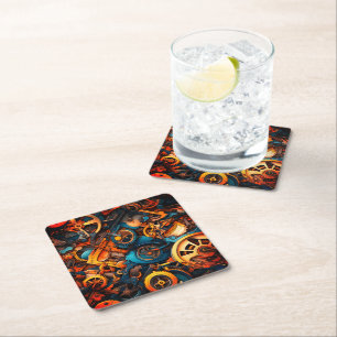 Dessous De Verre Carré Artsy Gears