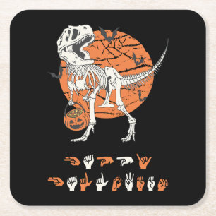 Dessous De Verre Carré ASL Halloween III joyeuse - belle saison Éffrayant