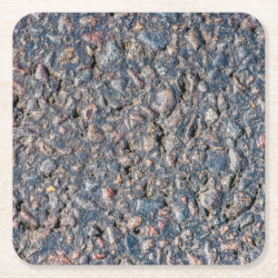 Dessous De Verre Carré Asphalte et texture de galets