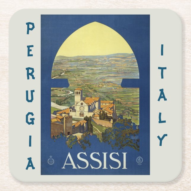 Dessous De Verre Carré Assisi Pérouse Italie (Devant)