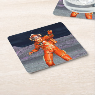 Dessous De Verre Carré Astronaut