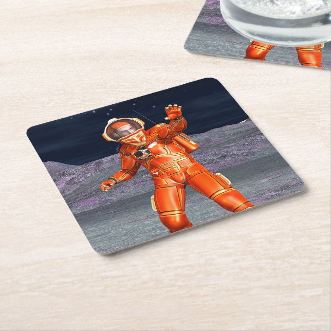 Dessous De Verre Carré Astronaut (Incliné)