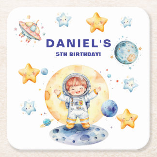 Dessous De Verre Carré Astronaut Space Theme Custom Birthday Party
