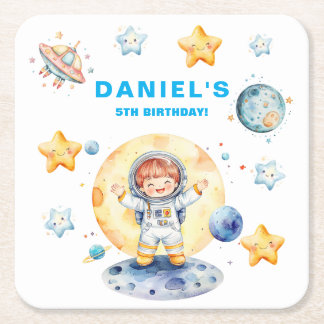 Dessous De Verre Carré Astronaut Space Theme Custom Birthday Party