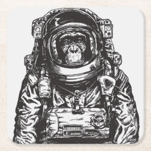 Dessous De Verre Carré Astronaute de singe