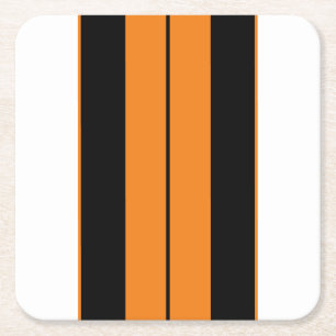 Dessous De Verre Carré Athlétique Noir Blanc Lumineux Orange Racine Grand
