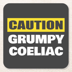Dessous De Verre Carré Attention Coeliac Grumpy Celiac Funny