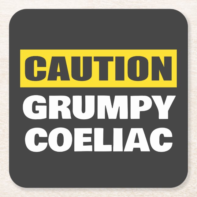 Dessous De Verre Carré Attention Coeliac Grumpy Celiac Funny (Devant)
