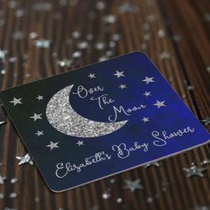 Dessous De Verre Carré Au-Dessus Du Baby shower Lune