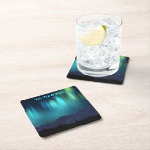 Dessous De Verre Carré Aurora Borealis