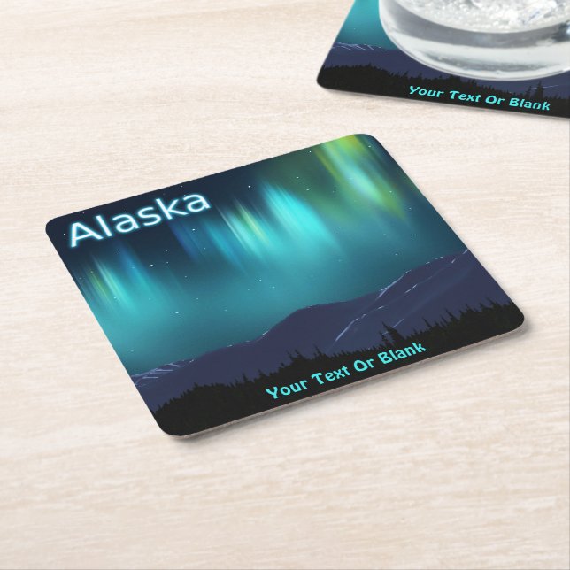 Dessous De Verre Carré Aurora Borealis (Incliné)