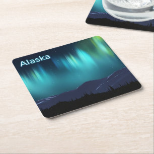 Dessous De Verre Carré Aurora Borealis