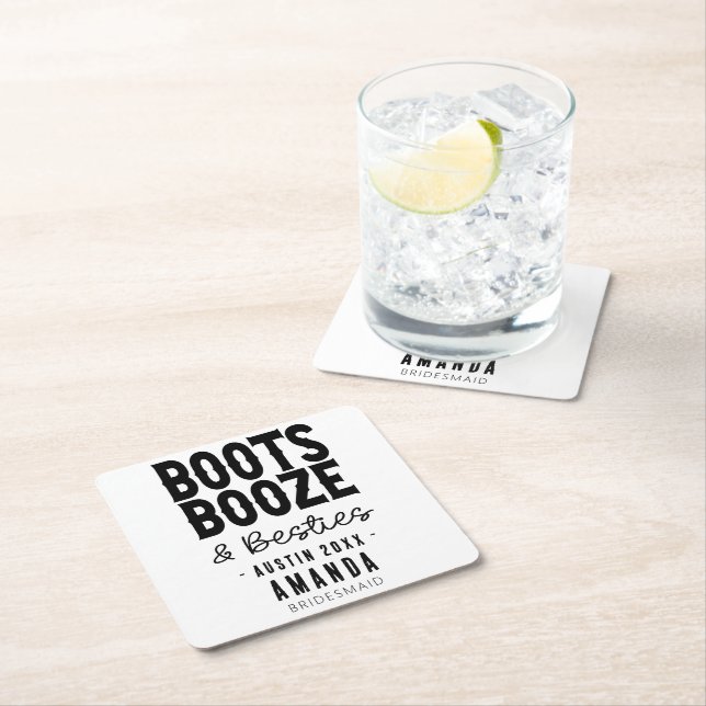 Dessous De Verre Carré Austin Bachelorette Boot Boze Besoins Custom (En situation)