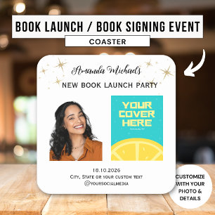 Dessous De Verre Carré Auteur Écrivain Lancement de livre Soirée de bienv