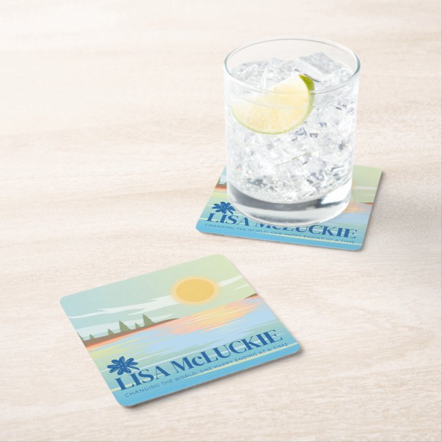 Dessous De Verre Carré Auteur Lisa McLuckie Drink Coasters (En situation)