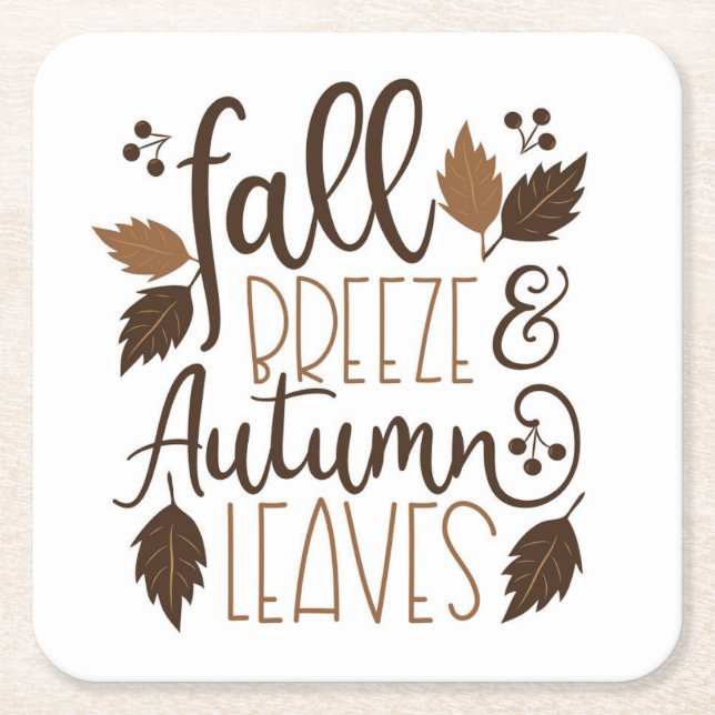 Dessous De Verre Carré Automne Breeze Feuilles d'automne (Devant)