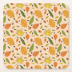 Dessous De Verre Carré Automne Citrouille Épices Halloween Thanksgiving H