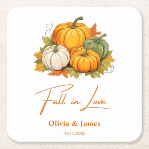 Dessous De Verre Carré Automne Rustique Citrouille Mariage Automne