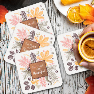 Dessous De Verre Carré Automne Thanksgiving Botanical