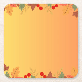 Dessous De Verre Carré Automne Thanksgiving Harvest Feuilles Chute