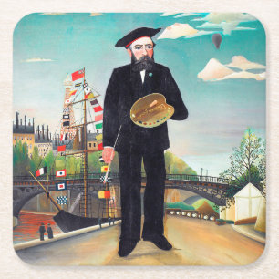 Dessous De Verre Carré Autoportrait, Paysage, Rousseau