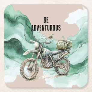 Dessous De Verre Carré Aventure en moto Cream Green