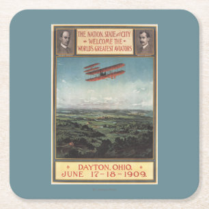 Dessous De Verre Carré Avion de frères de Wright