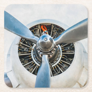 Dessous De Verre Carré Avions de Douglas DC-3. Propulseur