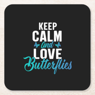 Dessous De Verre Carré Babfly Keep Calm and Love Butterfly