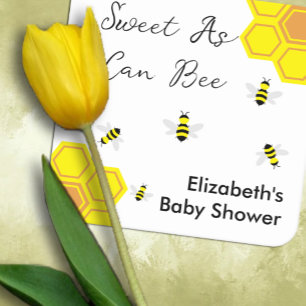 Dessous De Verre Carré Baby Shower Abeille