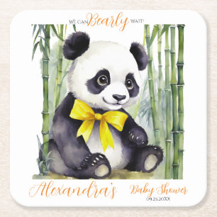 Dessous De Verre Carré Baby shower Baby Panda