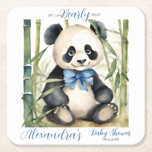 Dessous De Verre Carré Baby shower bébé Panda Bear Boy