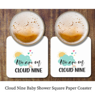 Dessous De Verre Carré Baby Shower Cloud Nine