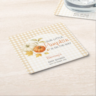 Dessous De Verre Carré Baby shower d'automne petit Citrouille