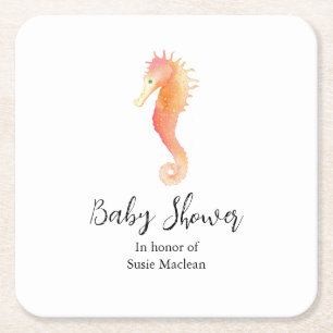 Dessous De Verre Carré Baby shower de mer Napkin