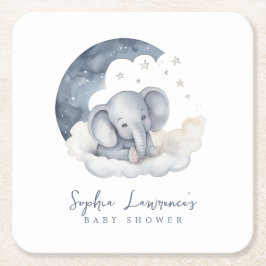 Dessous De Verre Carré Baby shower Eléphant Bébé mignon