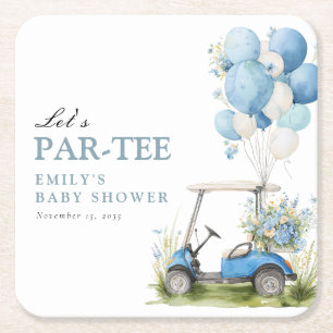 Dessous De Verre Carré Baby-Shower Fillettes Par-tee de Golf