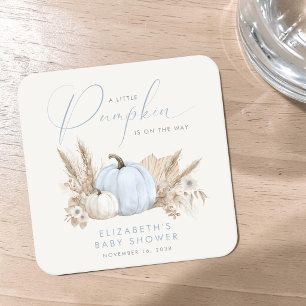 Dessous De Verre Carré Baby Shower Garçon Petite Citrouille d'Automne
