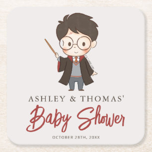 Dessous De Verre Carré Baby shower Harry Potter simple