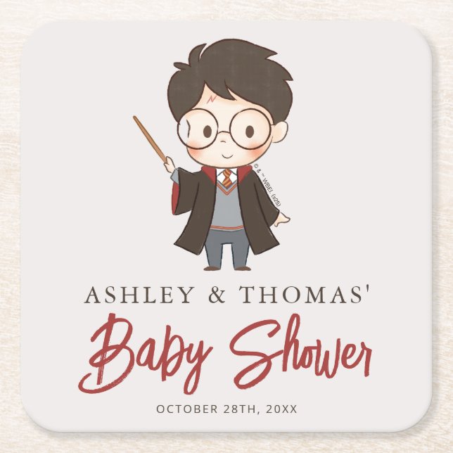 Dessous De Verre Carré Baby shower Harry Potter simple (Devant)