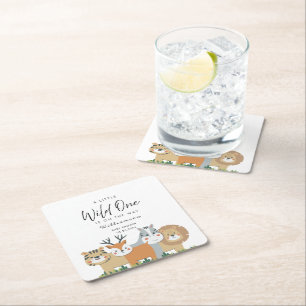 Dessous De Verre Carré Baby shower Jungle Safari