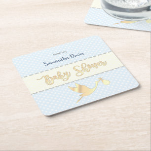 Dessous De Verre Carré Baby shower pour bébé en Bouche d'or