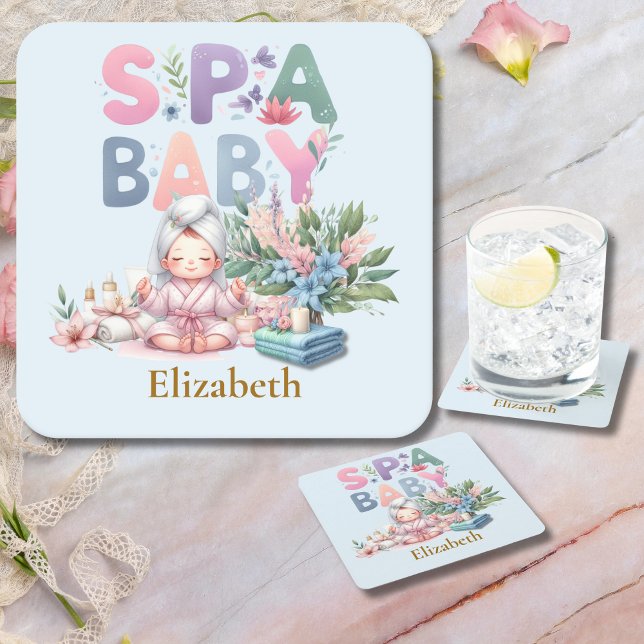 Dessous De Verre Carré Baby shower spa (Créateur téléchargé)
