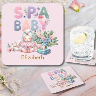 Dessous De Verre Carré Baby shower spa