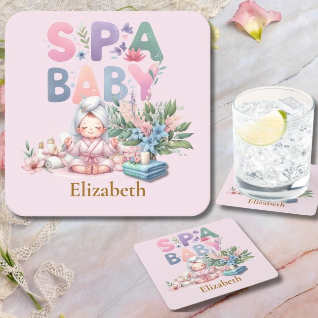 Dessous De Verre Carré Baby shower spa (Créateur téléchargé)