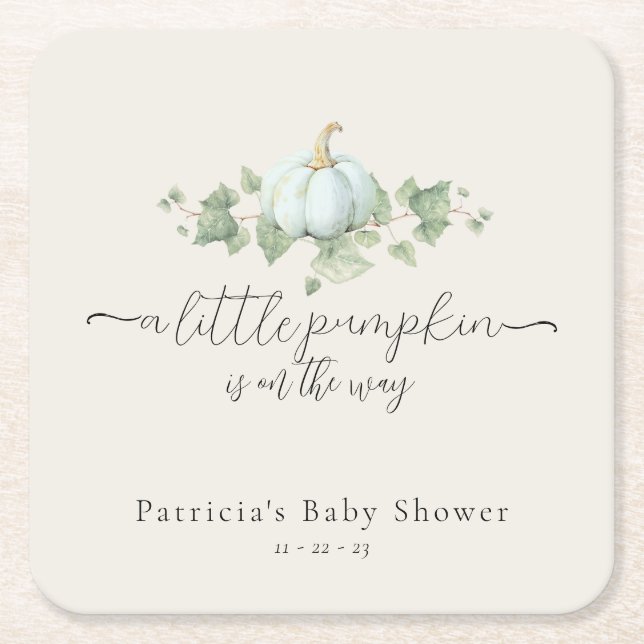 Dessous de verre Carré Baby showers Citrouilles bl (Devant)