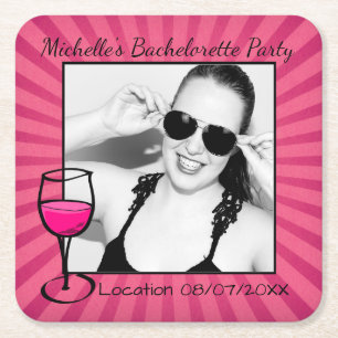 Dessous De Verre Carré Bachelorette personnalisée encadrée