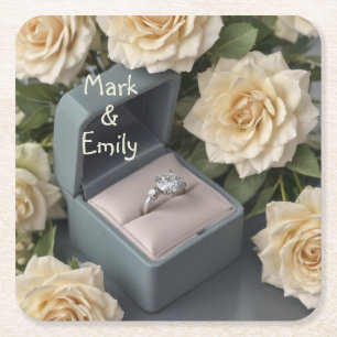 Dessous De Verre Carré Bague fiançailles