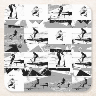 Dessous De Verre Carré Balayons autour - Stunt Scooter Rider